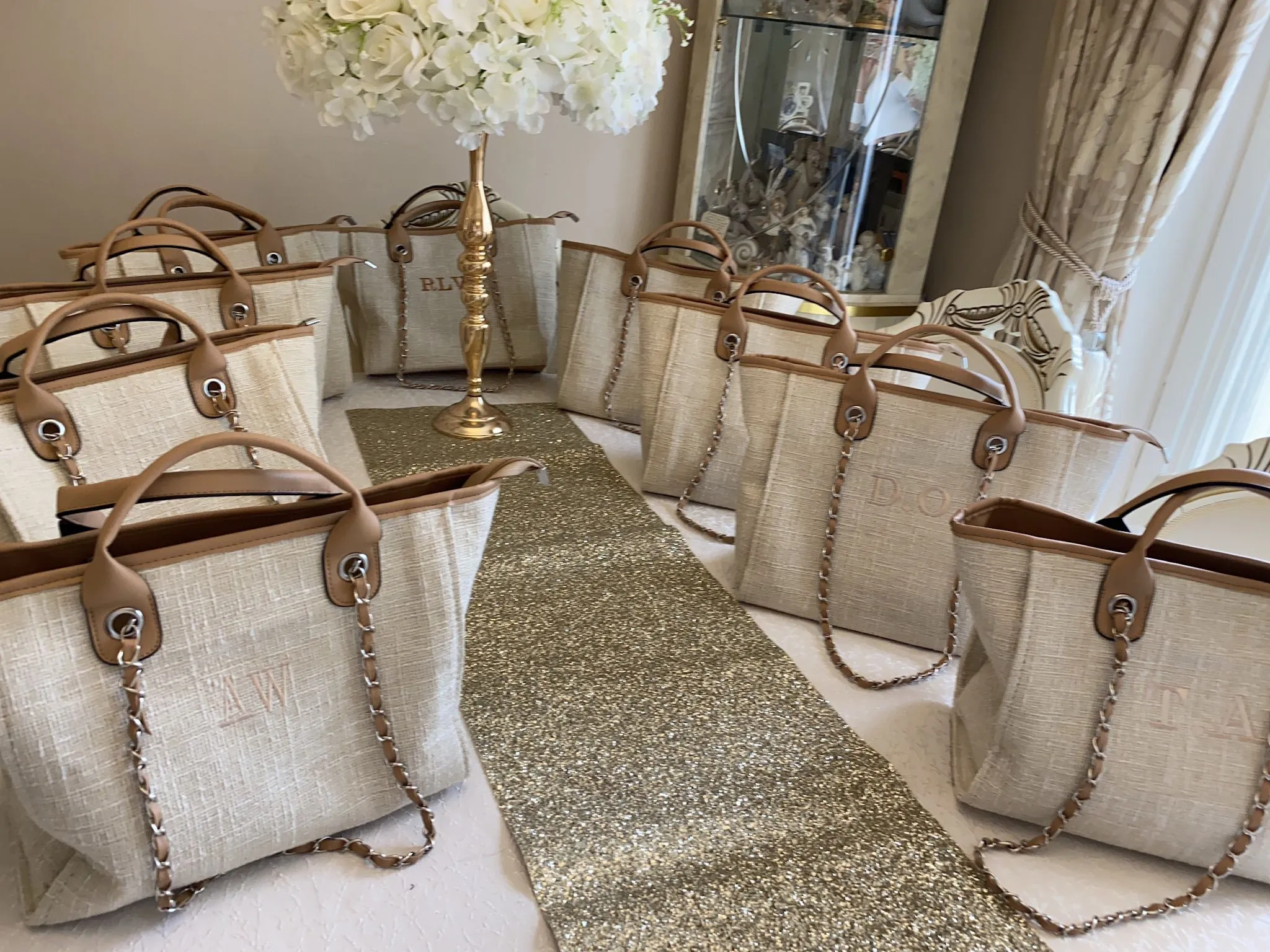 Massive price drop Tote TRIM Personalised TAN - Embroidered Canvas Medium Members-only Bag