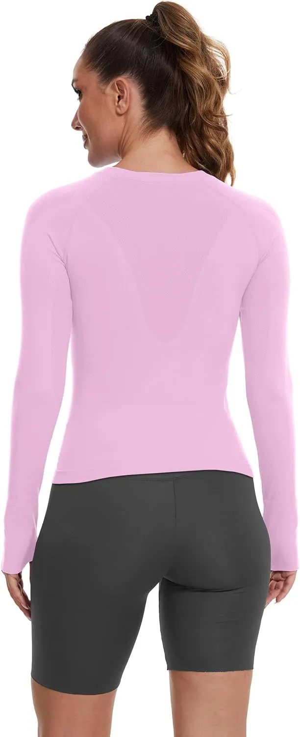 MathCat Seamless Workout Shirts for Women, Long Sleeve Workout Tops for Women, Yoga Sports Athletic Gym Tops