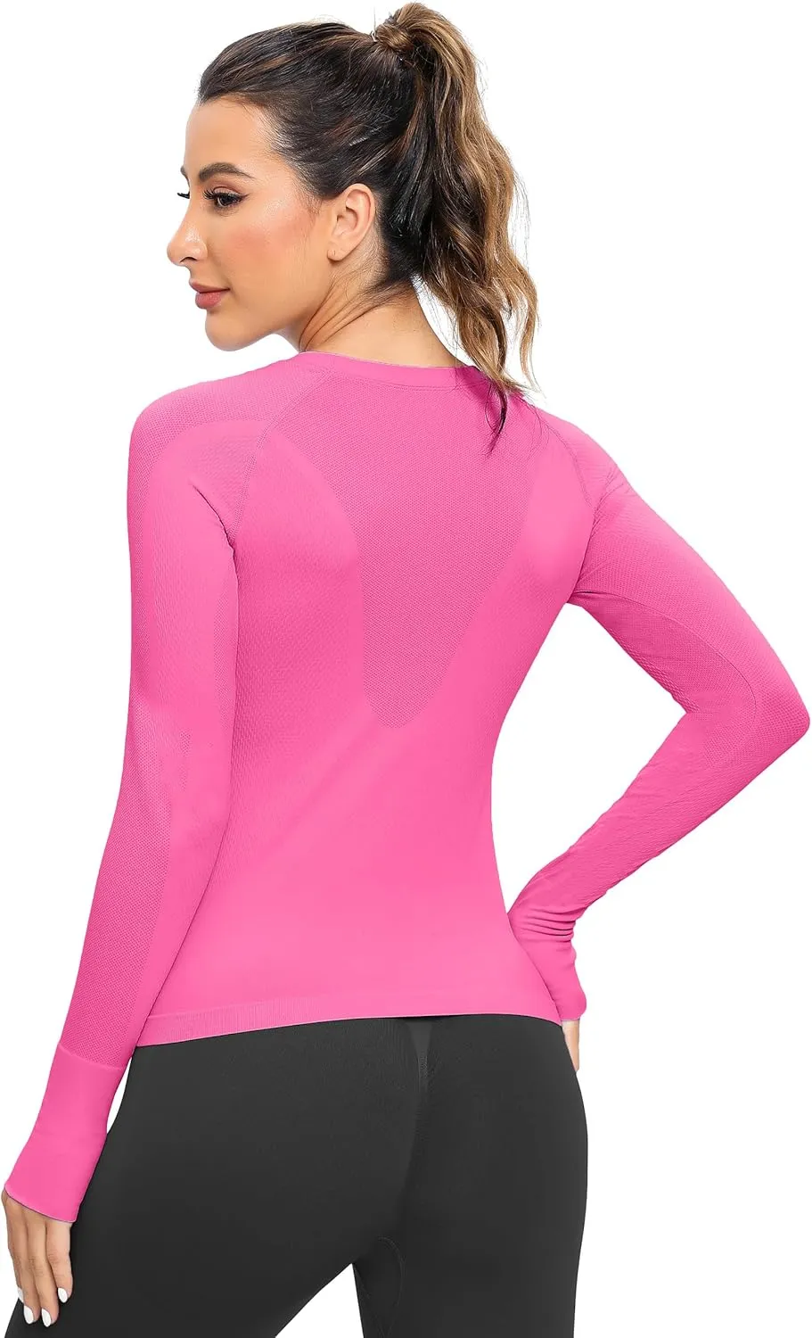 MathCat Seamless Workout Shirts for Women, Long Sleeve Workout Tops for Women, Yoga Sports Athletic Gym Tops