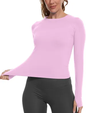 MathCat Seamless Workout Shirts for Women, Long Sleeve Workout Tops for Women, Yoga Sports Athletic Gym Tops