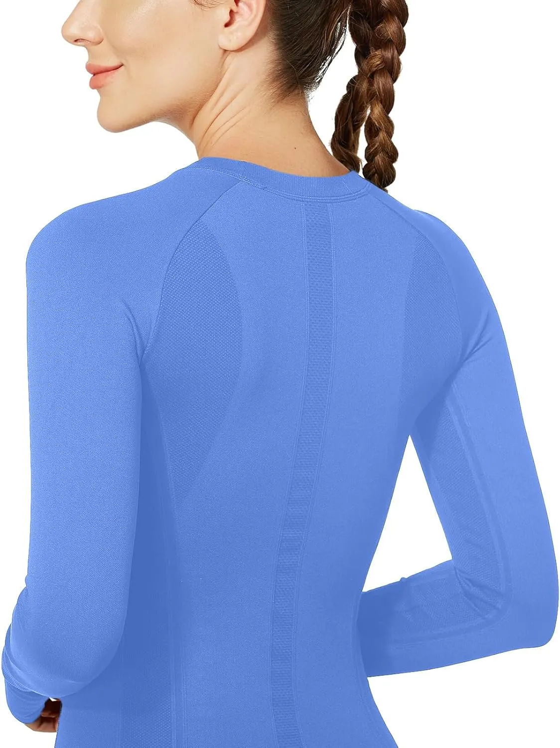MathCat Workout Shirts for Women Long Sleeve, Workout Tops for Women, Quick Dry Gym Athletic Tops，Seamless Yoga Shirts