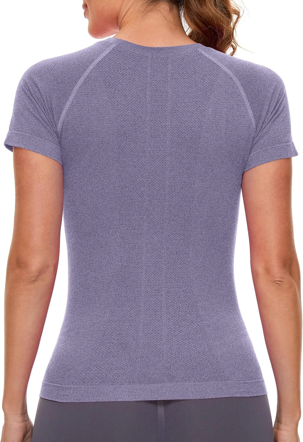 MathCat Workout Shirts for Women Short Sleeve Seamless Yoga Athletic Tees Sports Breathable Gym Athletic Tops