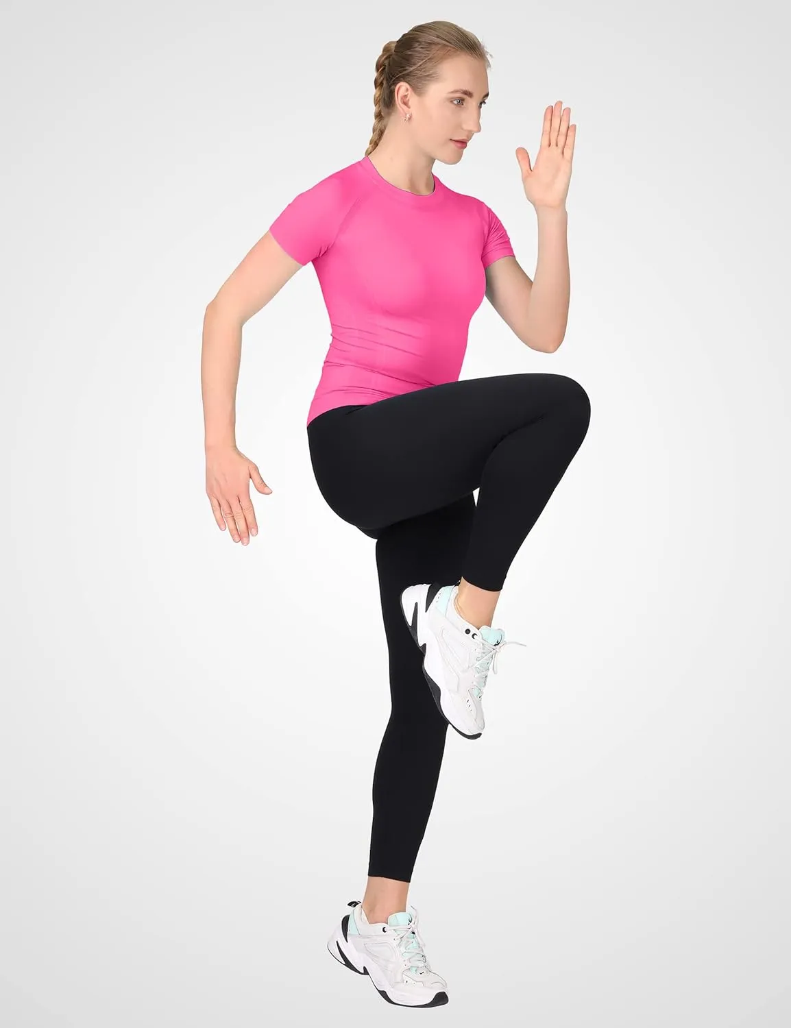 MathCat Workout Shirts for Women Short Sleeve, Workout Tops for Women, Quick Dry Gym Athletic Tops，Seamless Yoga Shirts