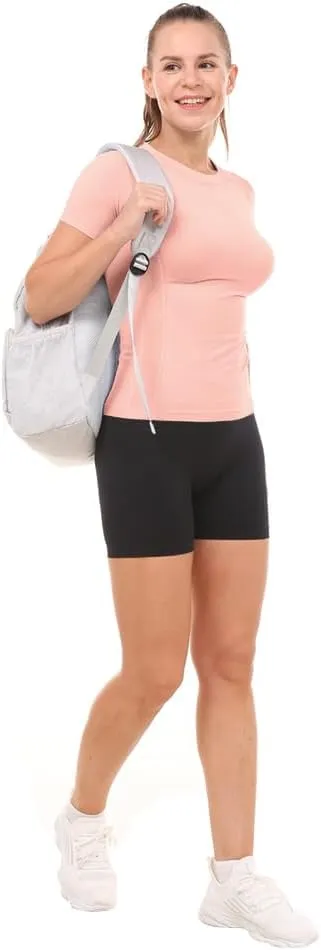 MathCat Workout Shirts for Women Short Sleeve, Workout Tops for Women, Quick Dry Gym Athletic Tops，Seamless Yoga Shirts