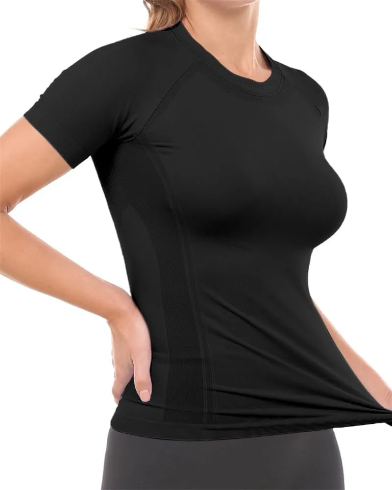 MathCat Workout Shirts for Women Short Sleeve, Workout Tops for Women, Quick Dry Gym Athletic Tops，Seamless Yoga Shirts