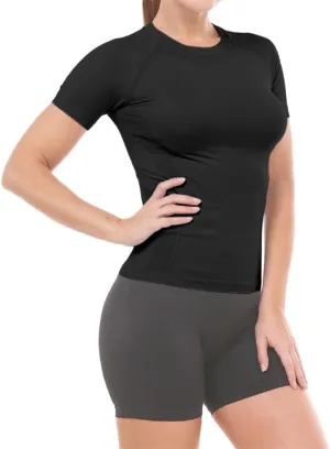 MathCat Workout Shirts for Women Short Sleeve, Workout Tops for Women, Quick Dry Gym Athletic Tops，Seamless Yoga Shirts