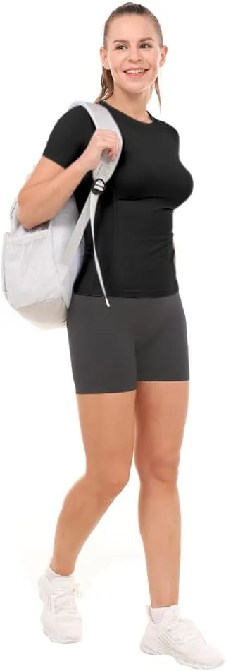 MathCat Workout Shirts for Women Short Sleeve, Workout Tops for Women, Quick Dry Gym Athletic Tops，Seamless Yoga Shirts