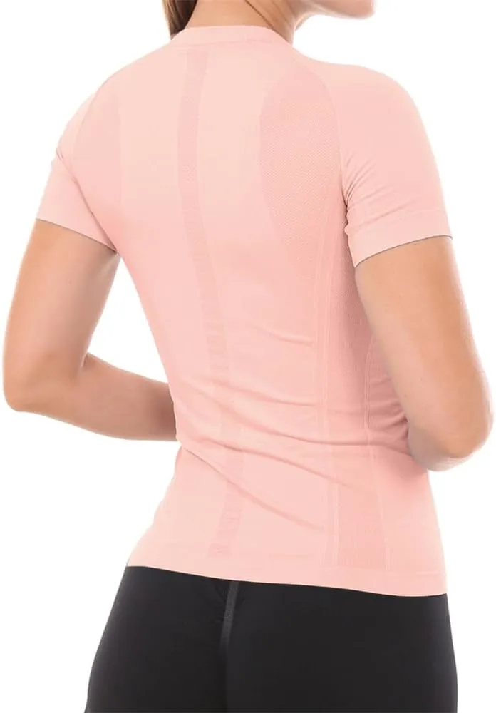 MathCat Workout Shirts for Women Short Sleeve, Workout Tops for Women, Quick Dry Gym Athletic Tops，Seamless Yoga Shirts