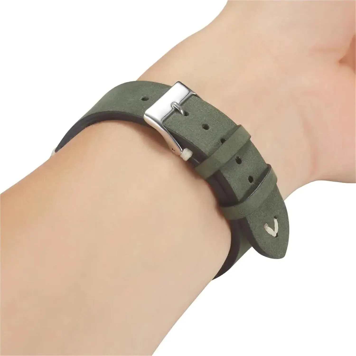 Matte Leather Watch Band Strap 20mm 21mm Green Dark Brown Leather Watch Straps Women Men Wrist Bands