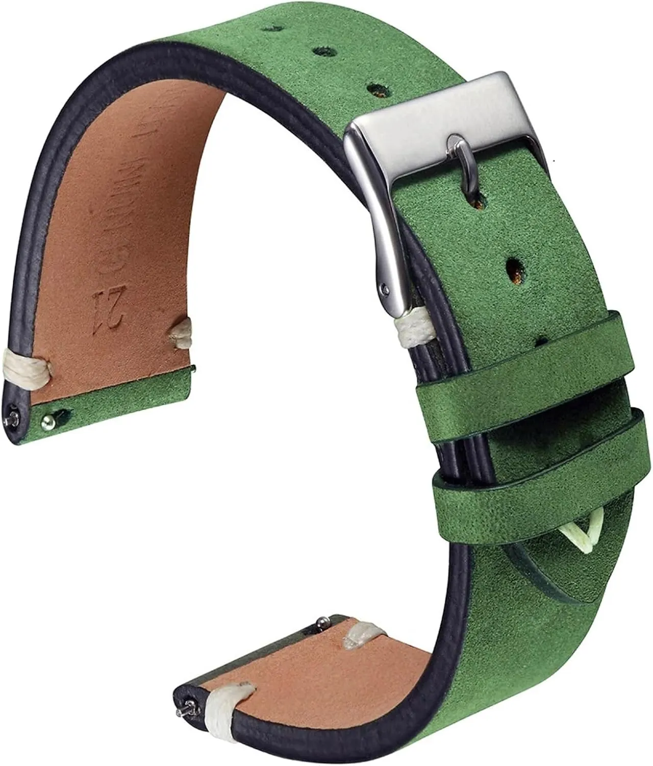 Matte Leather Watch Band Strap 20mm 21mm Green Dark Brown Leather Watch Straps Women Men Wrist Bands