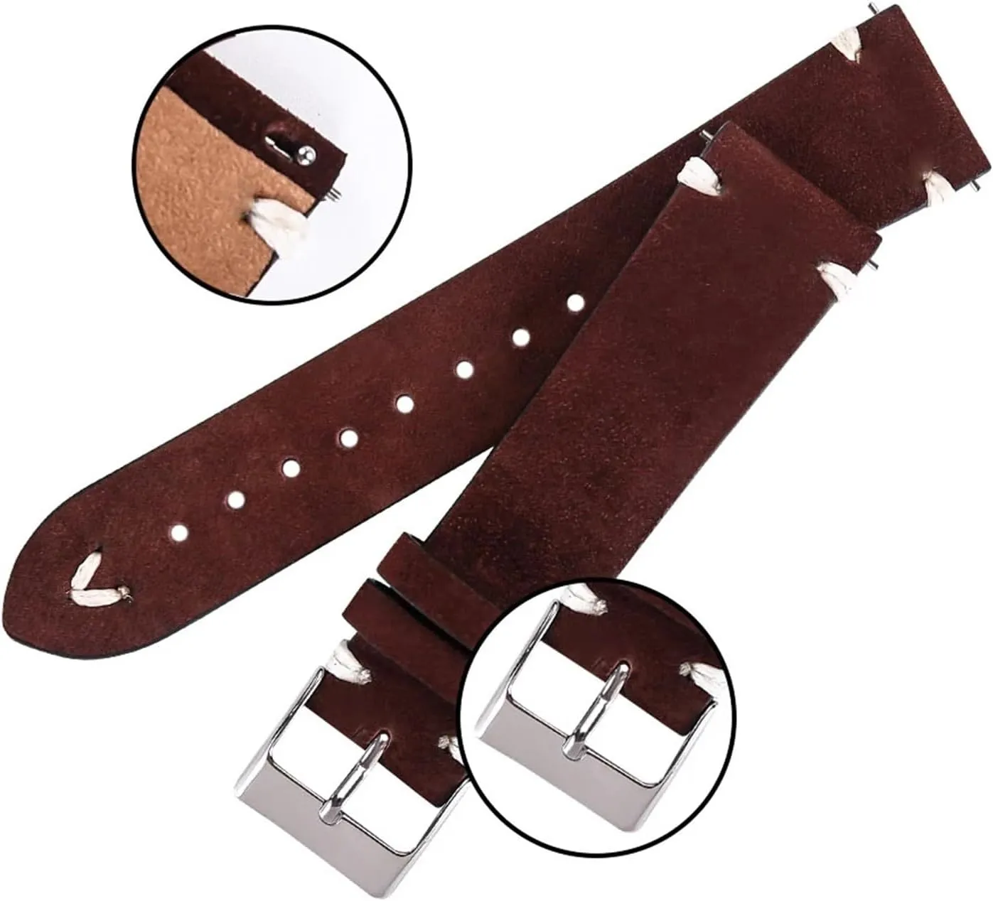 Matte Leather Watch Band Strap 20mm 21mm Green Dark Brown Leather Watch Straps Women Men Wrist Bands
