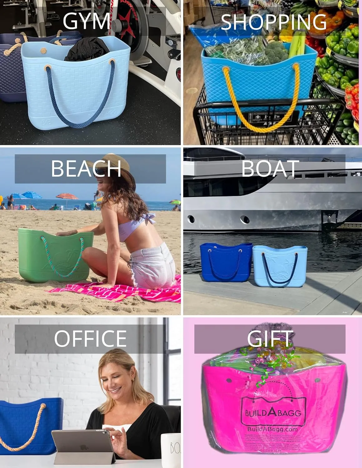 MauiBagg: Oversized Rubber Beach Bag Waterproof Sandproof, Washable Open Tote, For Beach Boat Pool & Sports