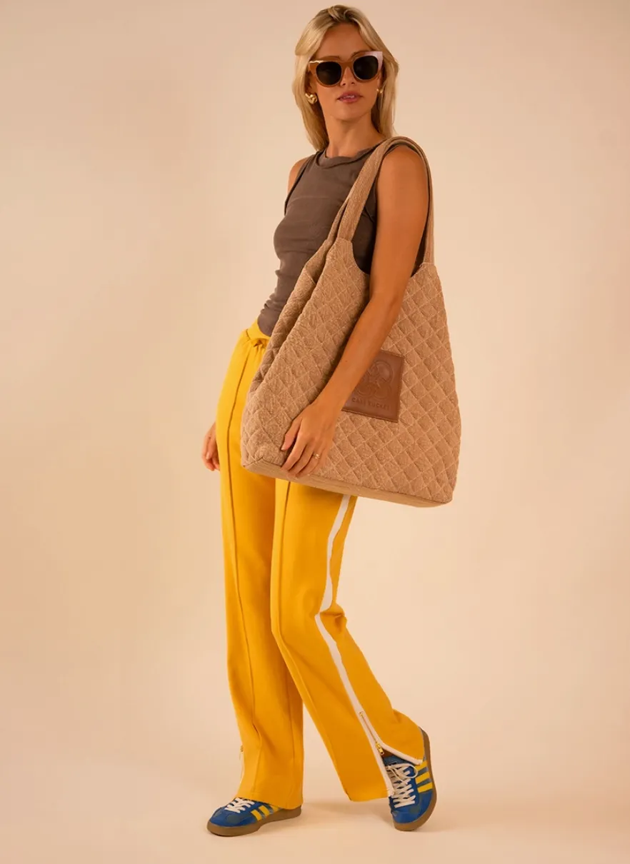 Maxi Quilted Denim Tote Bag