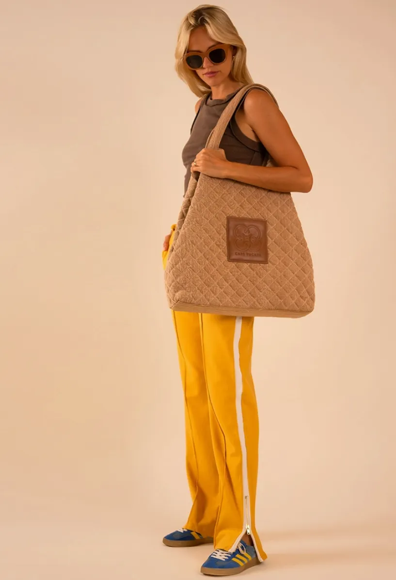 Maxi Quilted Denim Tote Bag