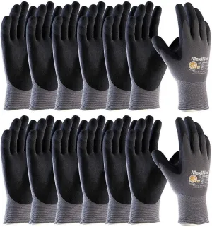 MaxiFlex Seamless Knit Nylon Gloves with Nitrile Coat and Micro Foam Grip on Palm and Fingers Cut Resistance