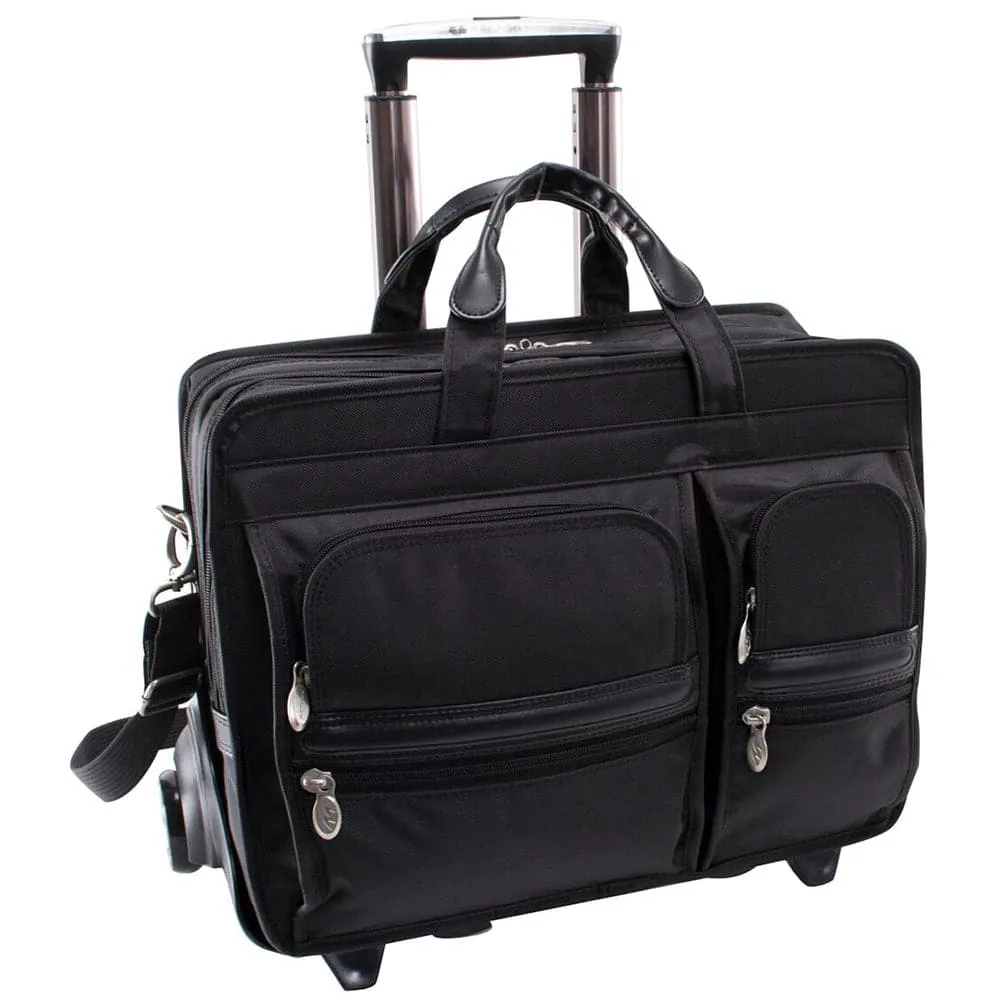 McKlein USA Clinton 17" Nylon Patented Detachable -Wheeled Laptop Briefcase