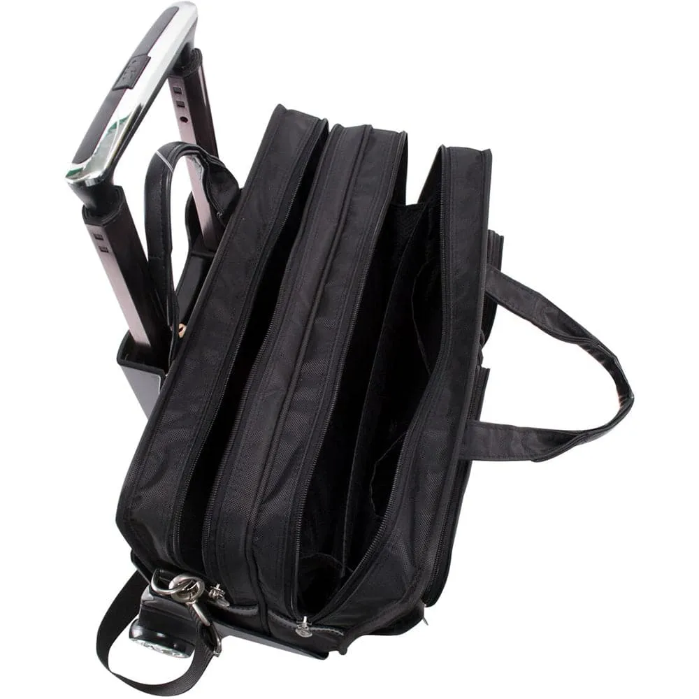 McKlein USA Clinton 17" Nylon Patented Detachable -Wheeled Laptop Briefcase