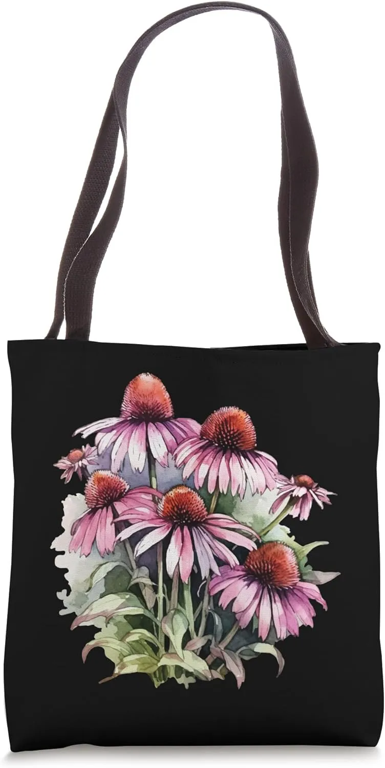 Medicinal Herb Flower Echinacea Coneflower Nature Aesthetic Tote Bag