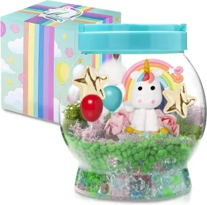 Memory Building CO Light-Up Unicorn Terrarium Kit for Kids - Christmas & Birthday Gift for Girl or Boy - Best Unicorn Toys & Kits, Arts & Crafts Gifts for Girls & Boys Age 4 5 6 7 8 9 10-12 Year Old