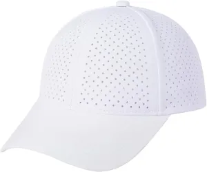 Men Summer Adjustable Performance Hat Breathable Snapback Laser Perforated Mesh Baseball Cap