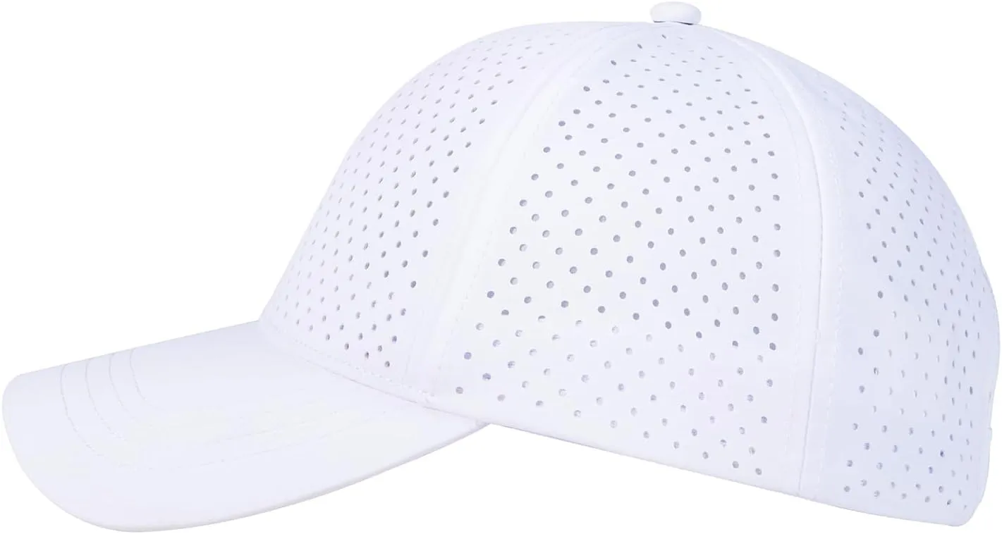 Men Summer Adjustable Performance Hat Breathable Snapback Laser Perforated Mesh Baseball Cap