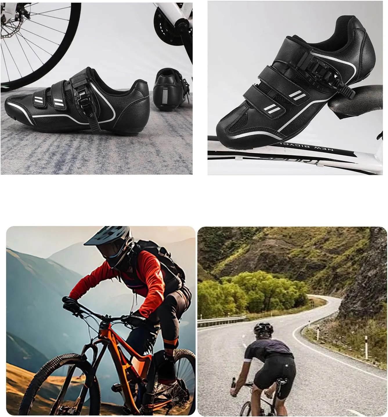 Men Women Cycling Shoes Bike Shoes with Locking Plates for Indoor Outdoor Road Riding Biking