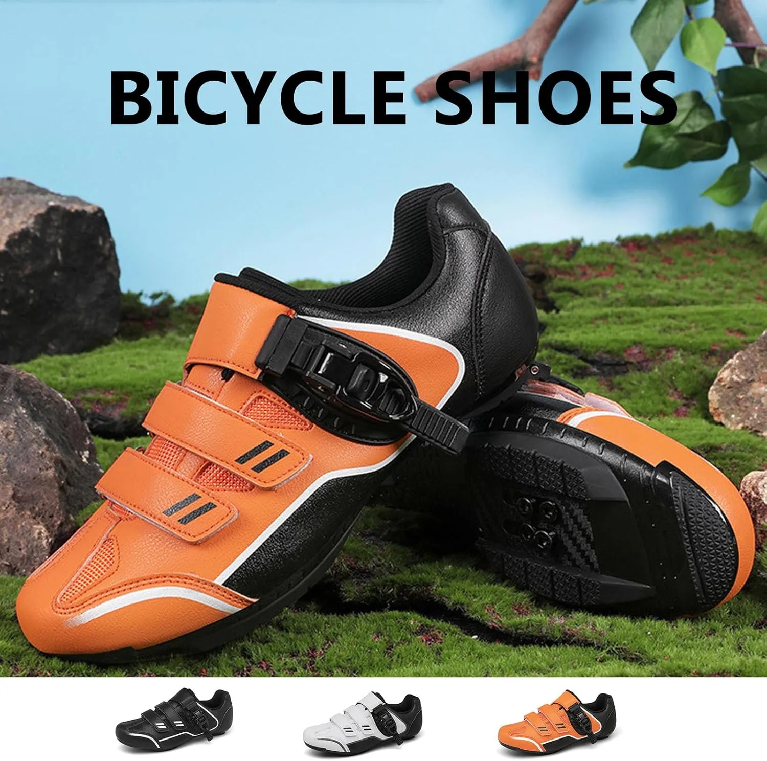 Men Women Cycling Shoes Bike Shoes with Locking Plates for Indoor Outdoor Road Riding Biking