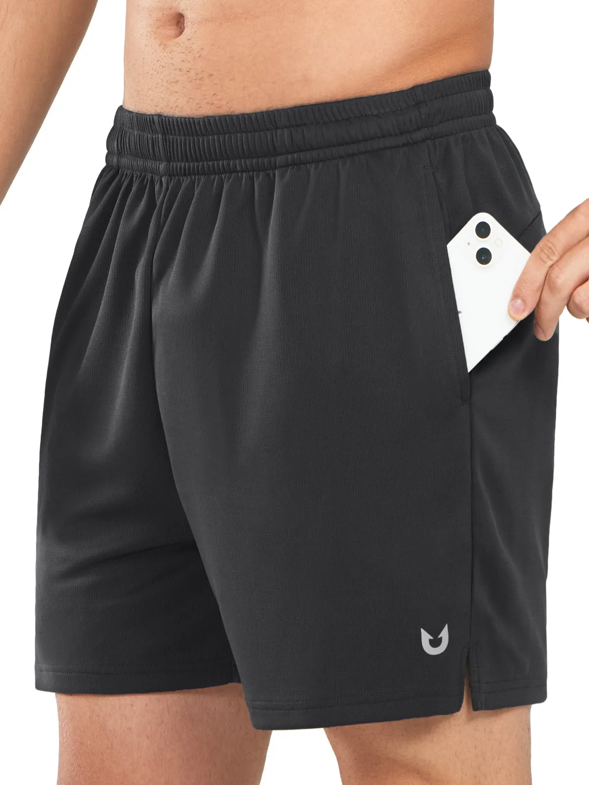 Men's 5-inch Tennis Mesh Shorts with Pockets Quick Dry for Gym Running