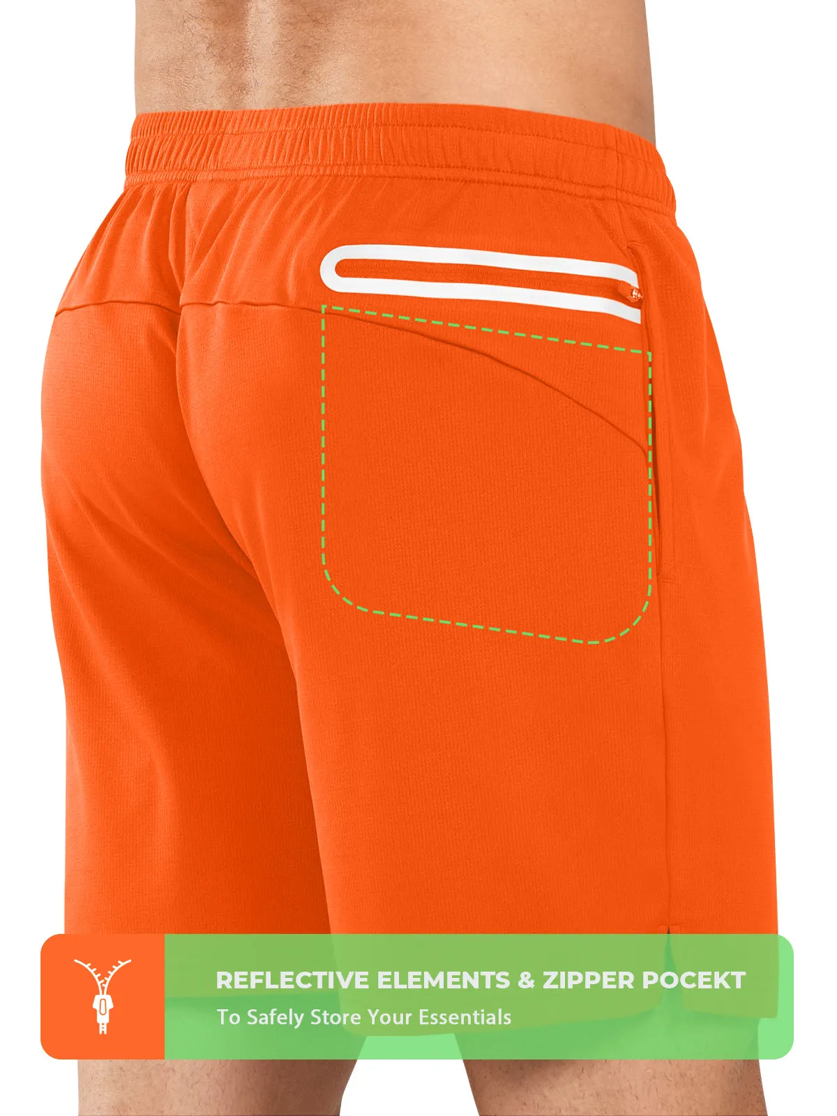 Men's 5-inch Tennis Mesh Shorts with Pockets Quick Dry for Gym Running