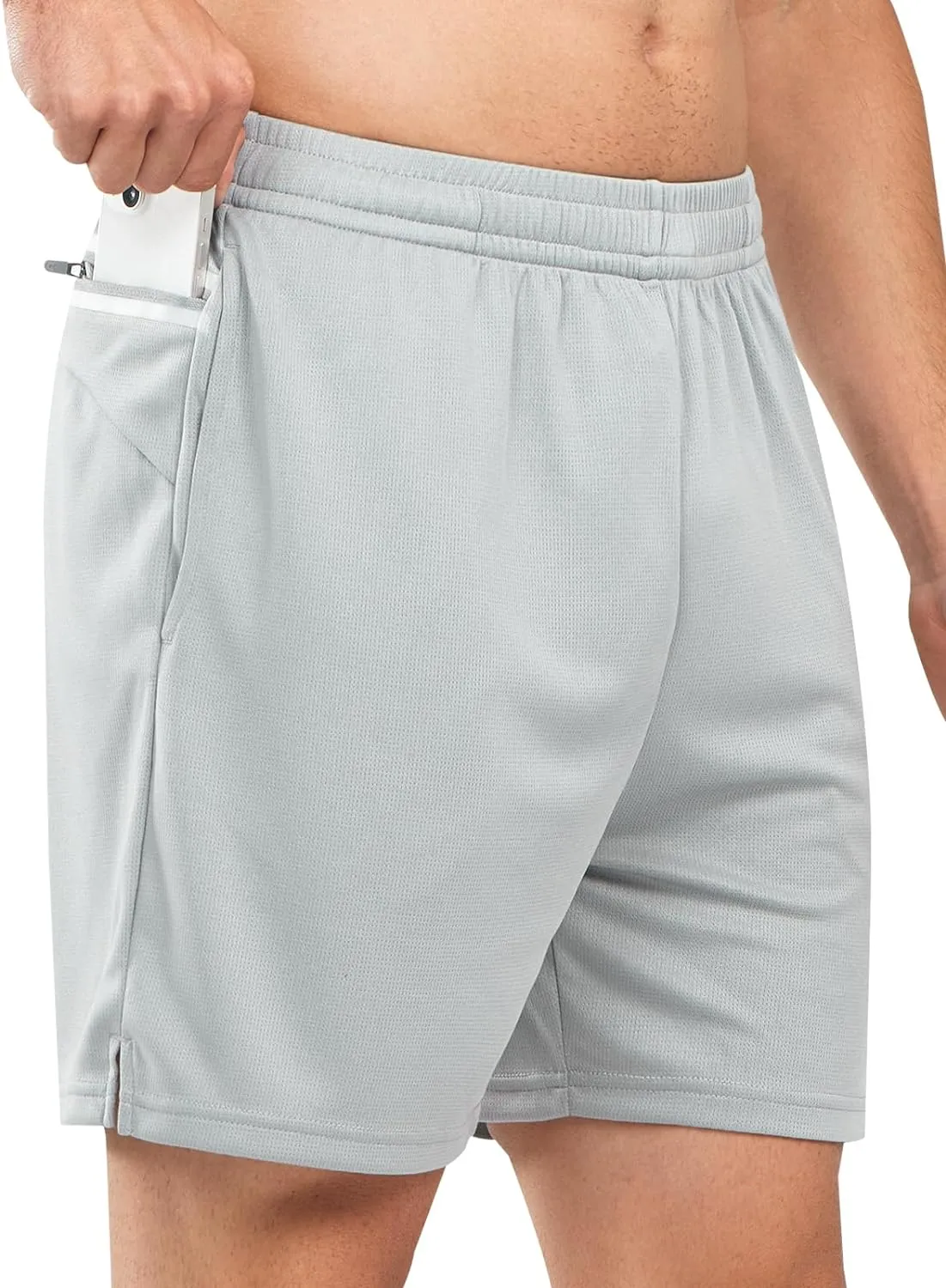 Men's 5-inch Tennis Mesh Shorts with Pockets Quick Dry for Gym Running