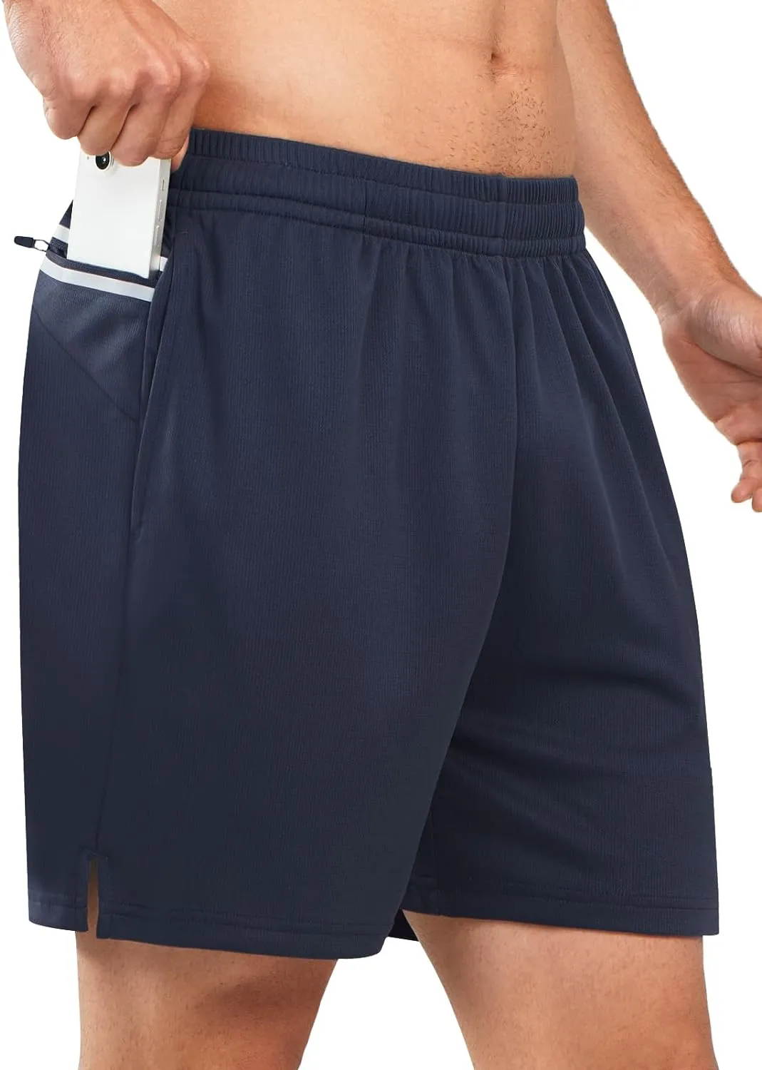 Men's 5-inch Tennis Mesh Shorts with Pockets Quick Dry for Gym Running