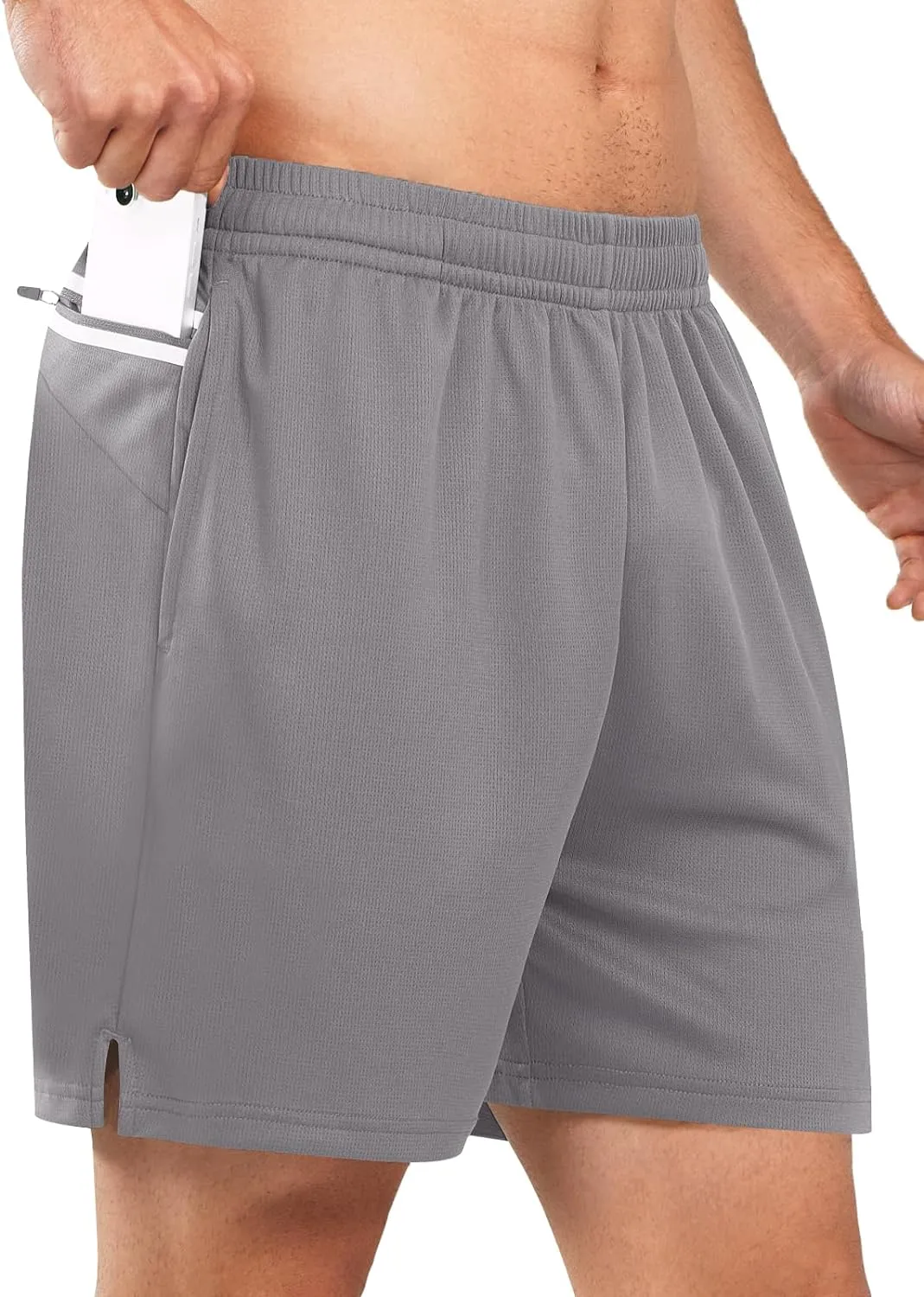 Men's 5-inch Tennis Mesh Shorts with Pockets Quick Dry for Gym Running