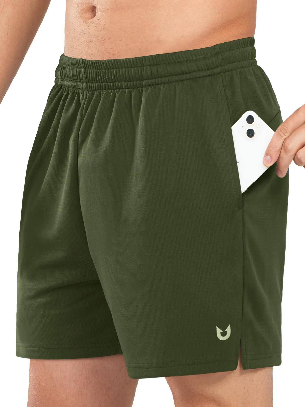 Men's 5-inch Tennis Mesh Shorts with Pockets Quick Dry for Gym Running