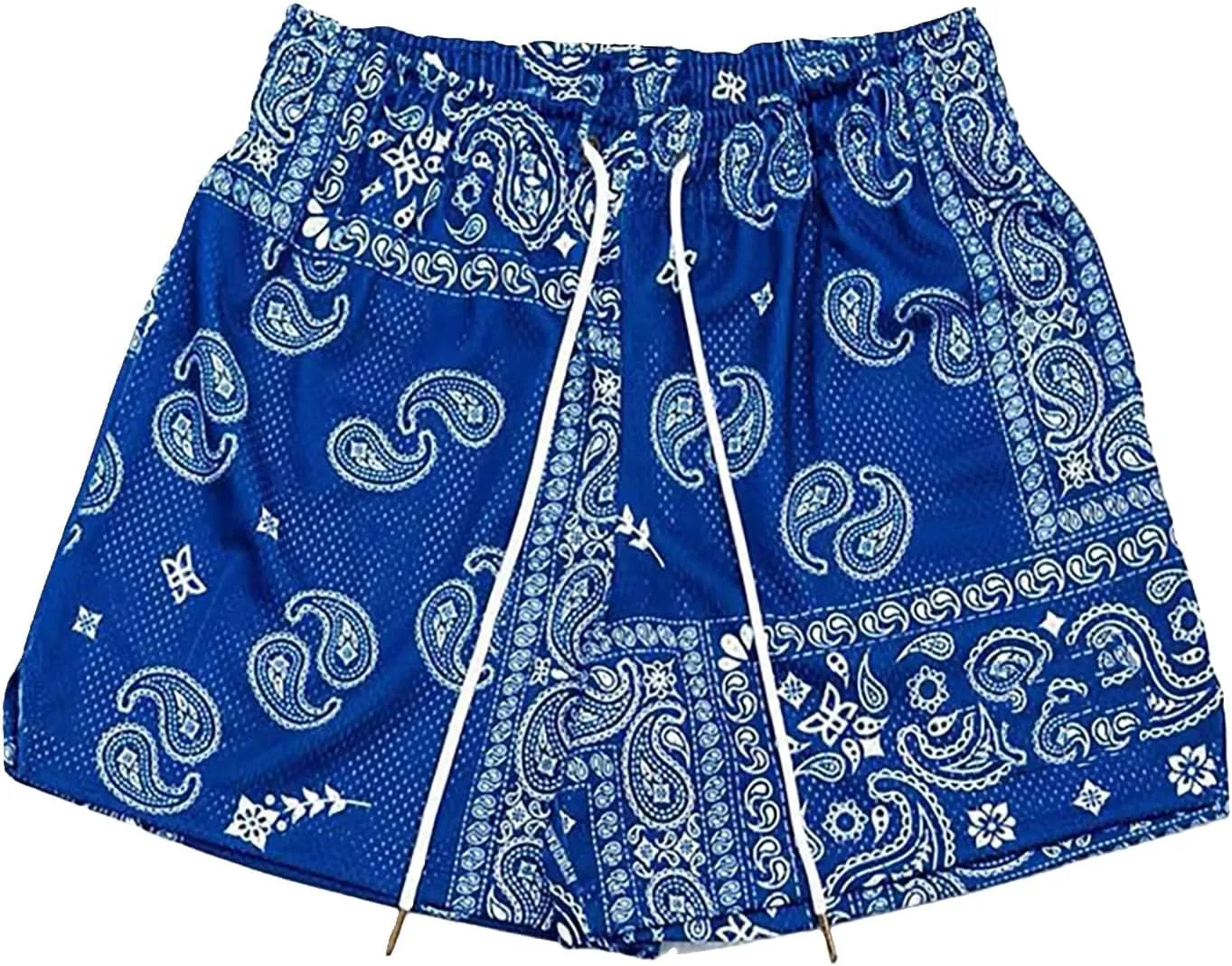 Men's Basketball Shorts Paisley Print Mesh Breathable Running Athletic Shorts Quick-Dry Workout Gym