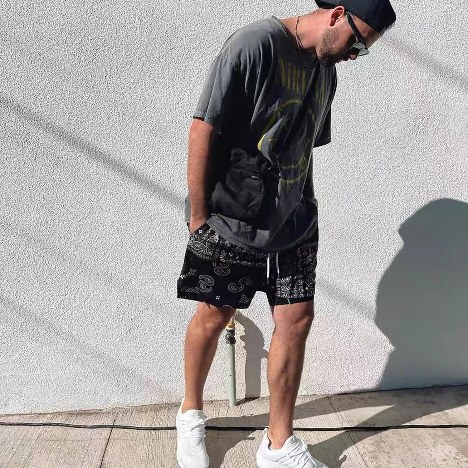 Men's Basketball Shorts Paisley Print Mesh Breathable Running Athletic Shorts Quick-Dry Workout Gym