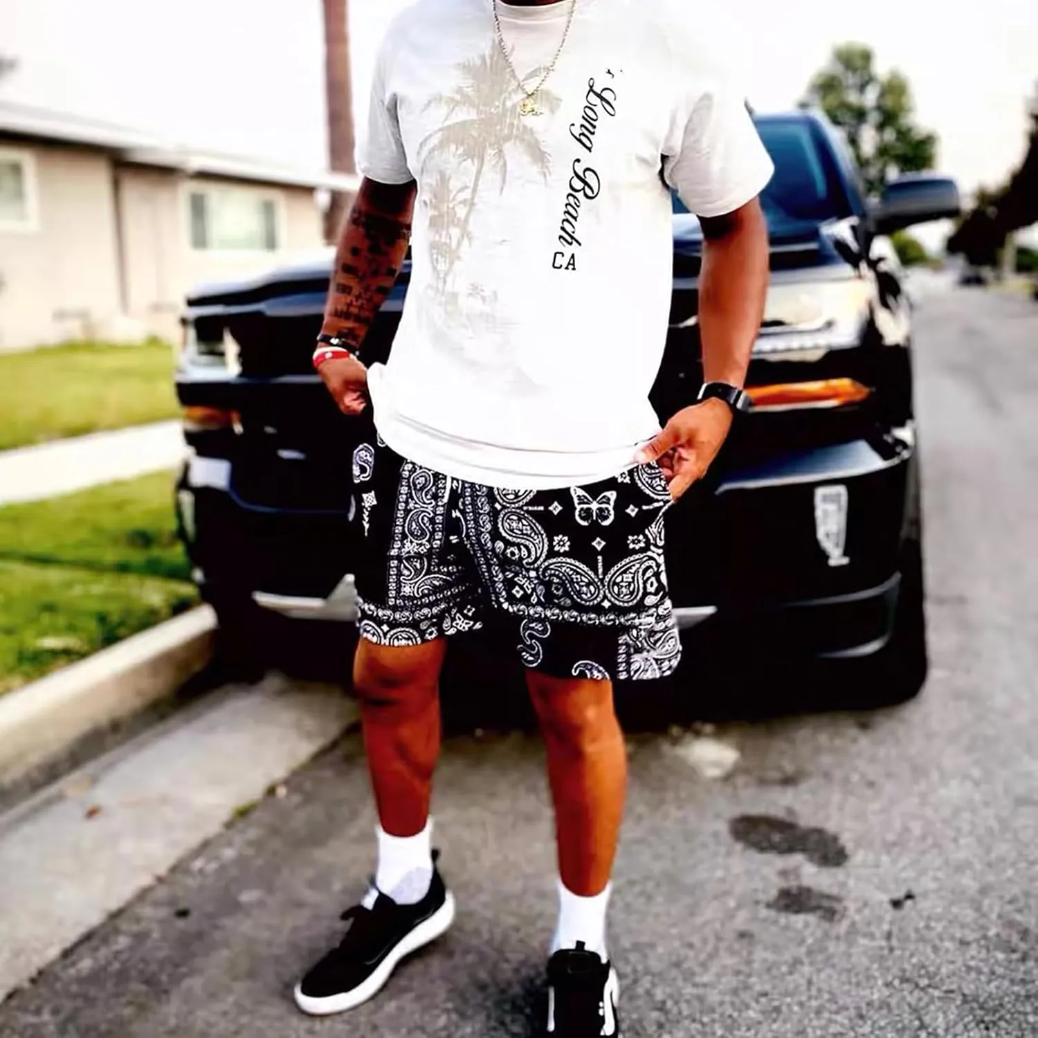Men's Basketball Shorts Paisley Print Mesh Breathable Running Athletic Shorts Quick-Dry Workout Gym
