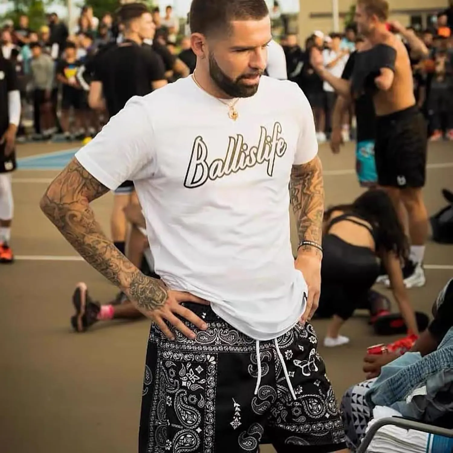 Men's Basketball Shorts Paisley Print Mesh Breathable Running Athletic Shorts Quick-Dry Workout Gym