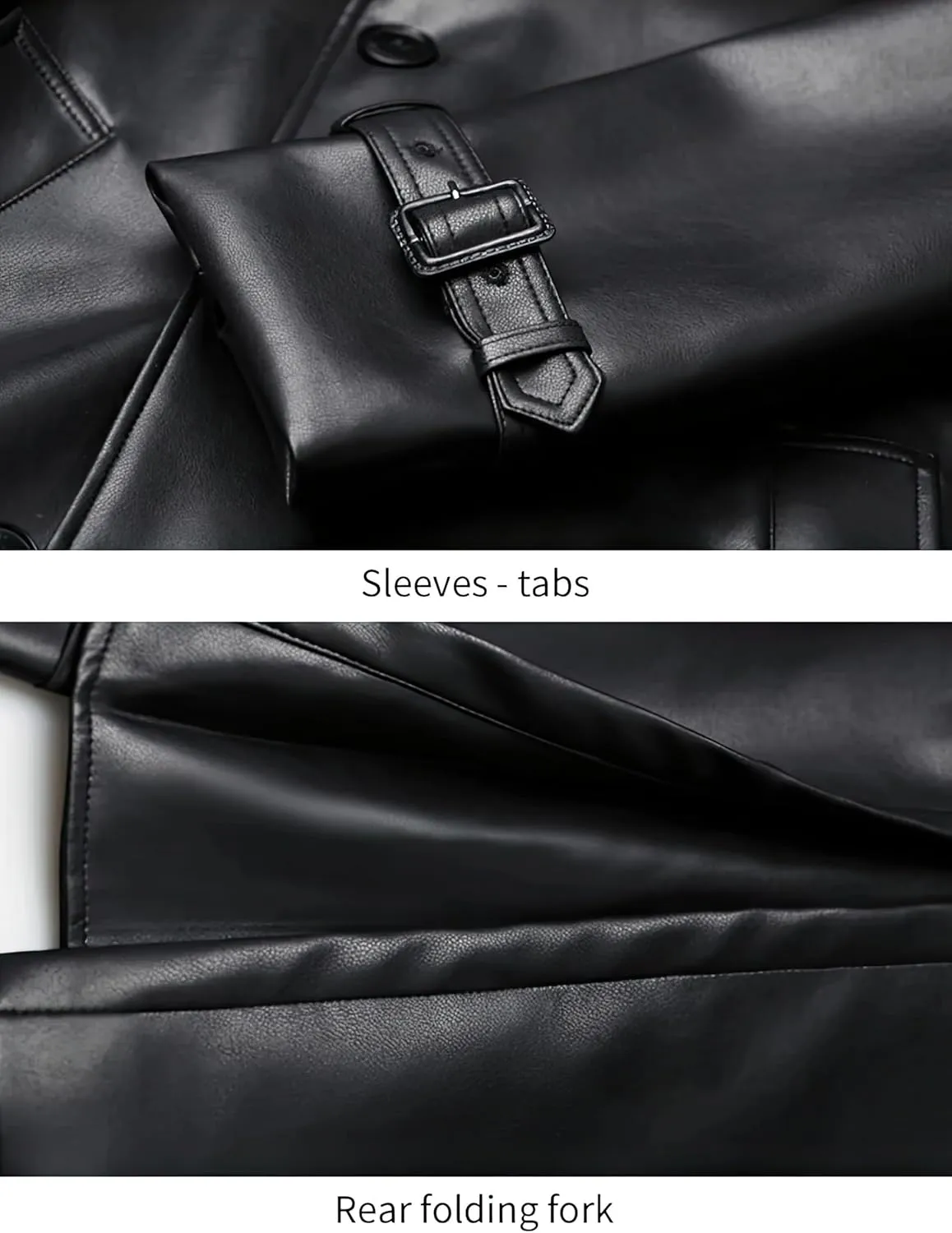 Men's Black Genuine Sheepskin Leather Double Breasted Trench Coat - British Business Fashionable Thick Aviator Long Coat Men