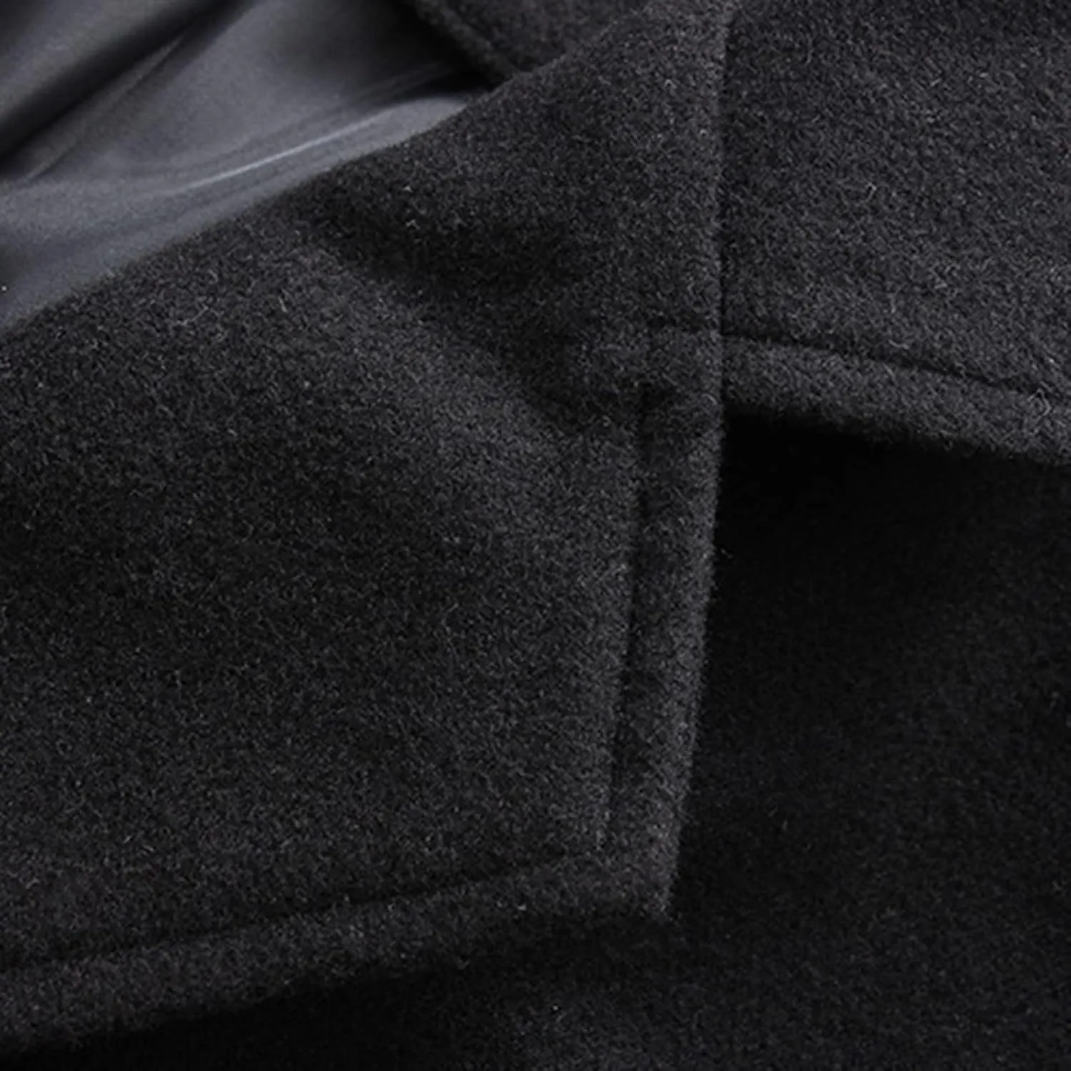Men's Casual Trench Coat Slim Fit Notched Collar Mid Long Jacket Loose Blend Overcoat Business Warm Winter Coat