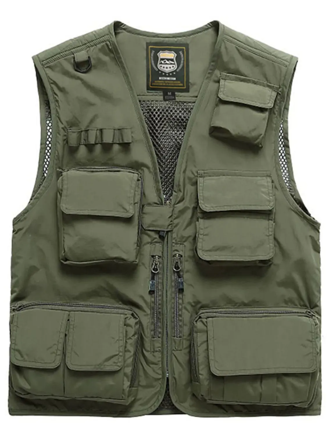 Men's Full Size Mesh  Zip Up Vest Plus Size