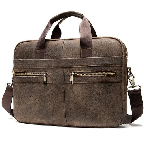 Men's Genuine Leather briefcase Male