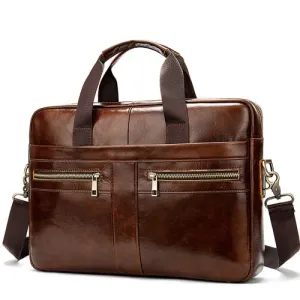 Men's Genuine Leather briefcase Male