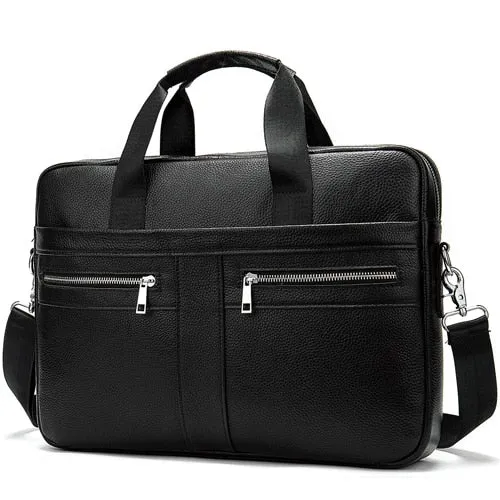 Men's Genuine Leather briefcase Male