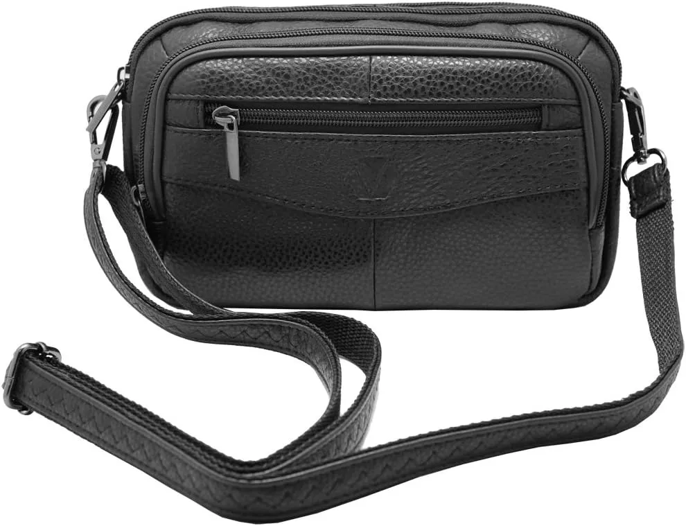 Mens Handbag Genuine Leather Crossbody Shoulder Messenger Bag Organizer Checkbook Wallet Purse