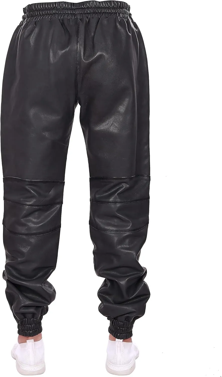 Mens Leather Joggers Pant for Bikers & Riders, Moto Sports Drawstring Pants, Trousers for Boys - Slim Fit Joggers