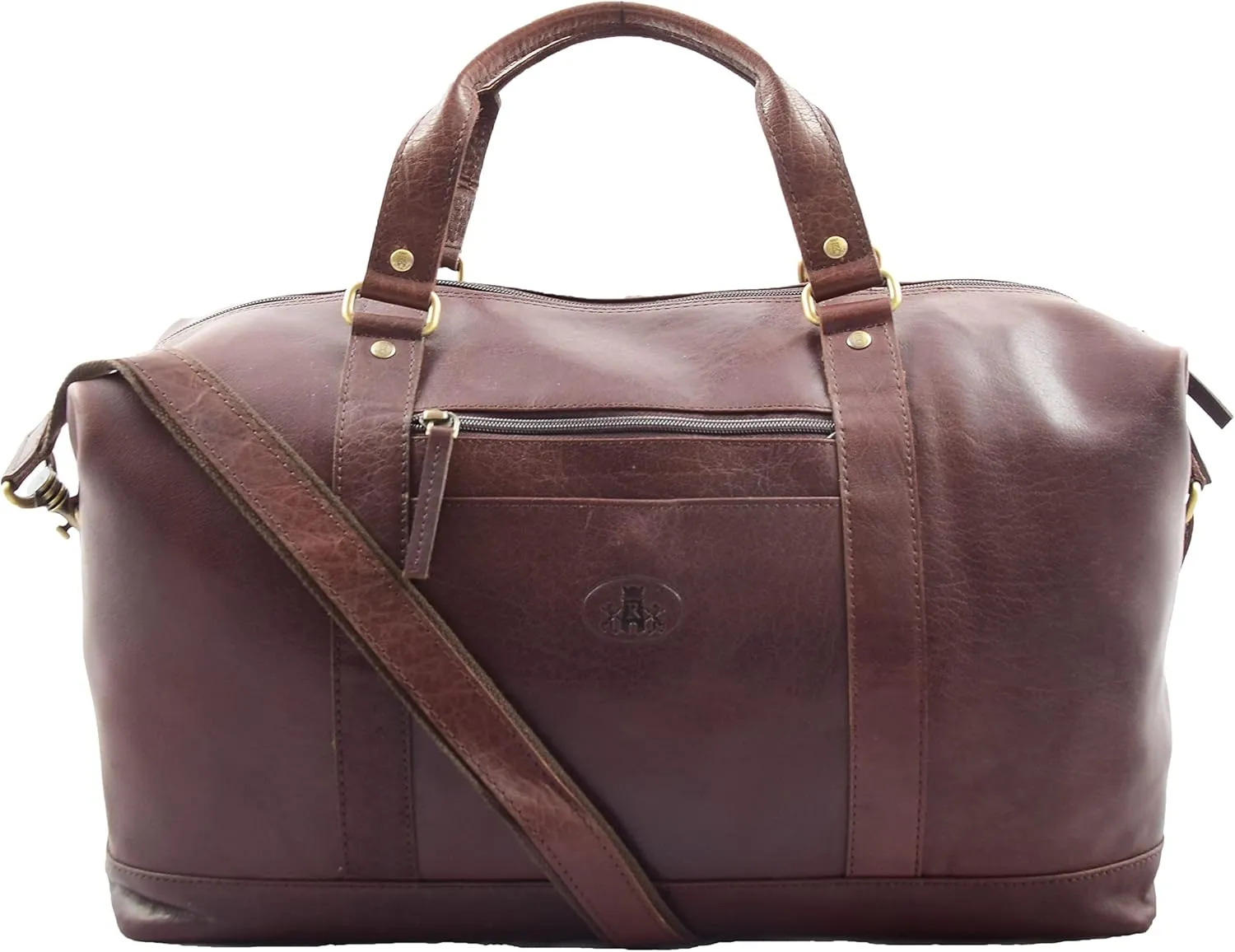 Mens Real Leather Travel Holdall Large Size Weekend Duffle Bag Texas Brown Tan, Brown, L, Travel Duffle