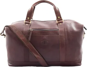 Mens Real Leather Travel Holdall Large Size Weekend Duffle Bag Texas Brown Tan, Brown, L, Travel Duffle