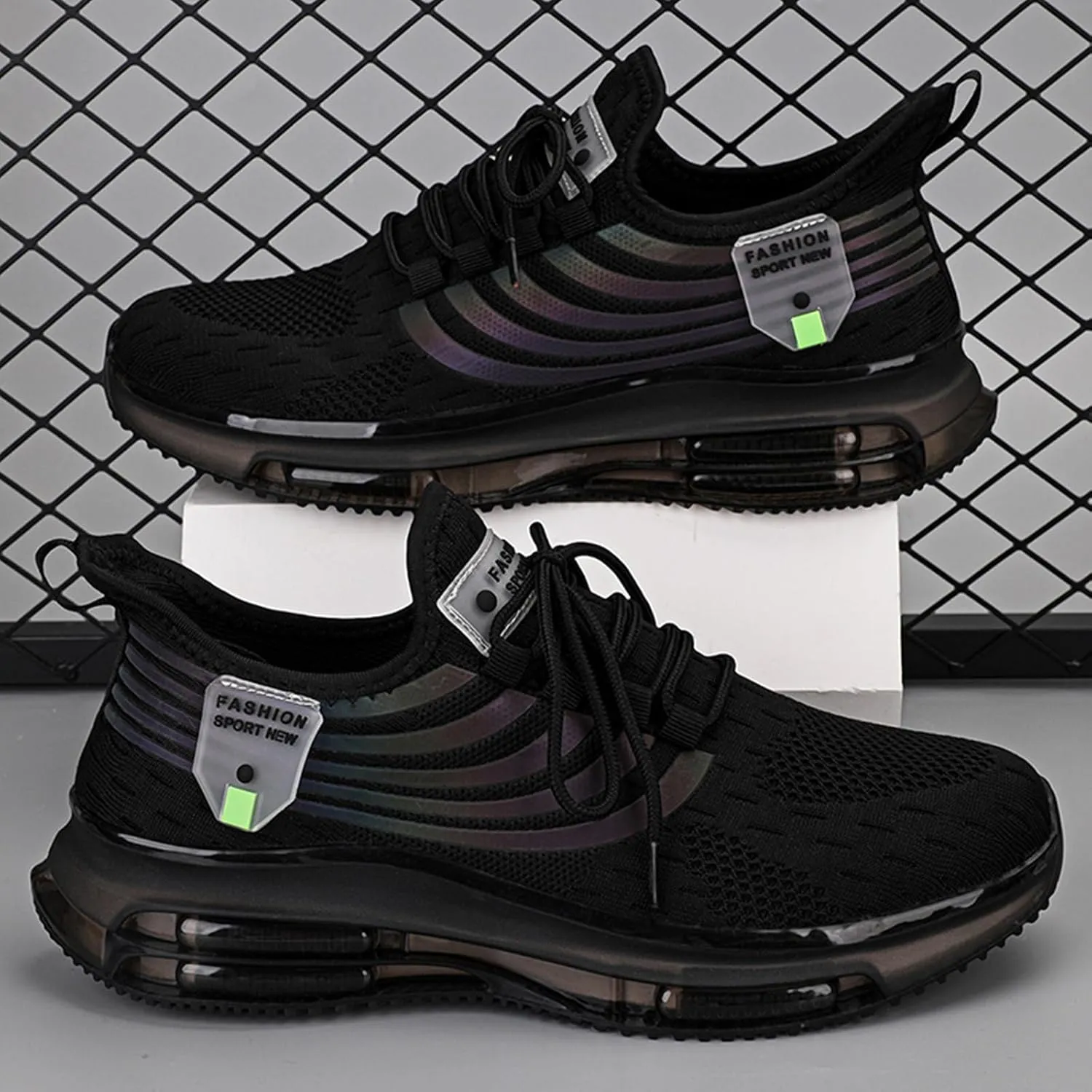 Men's Running Shoes Lightweight Non Slip Walking Shoes Trail Mesh Breathable Air Cushioning Sneakers
