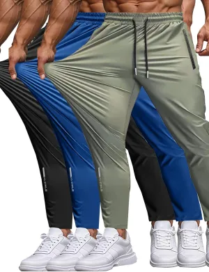 Men's Sweatpants Lightweight Active Pants Quick Dry for Running 、Jogging 、Yoga、Golf with Zipper Pockets
