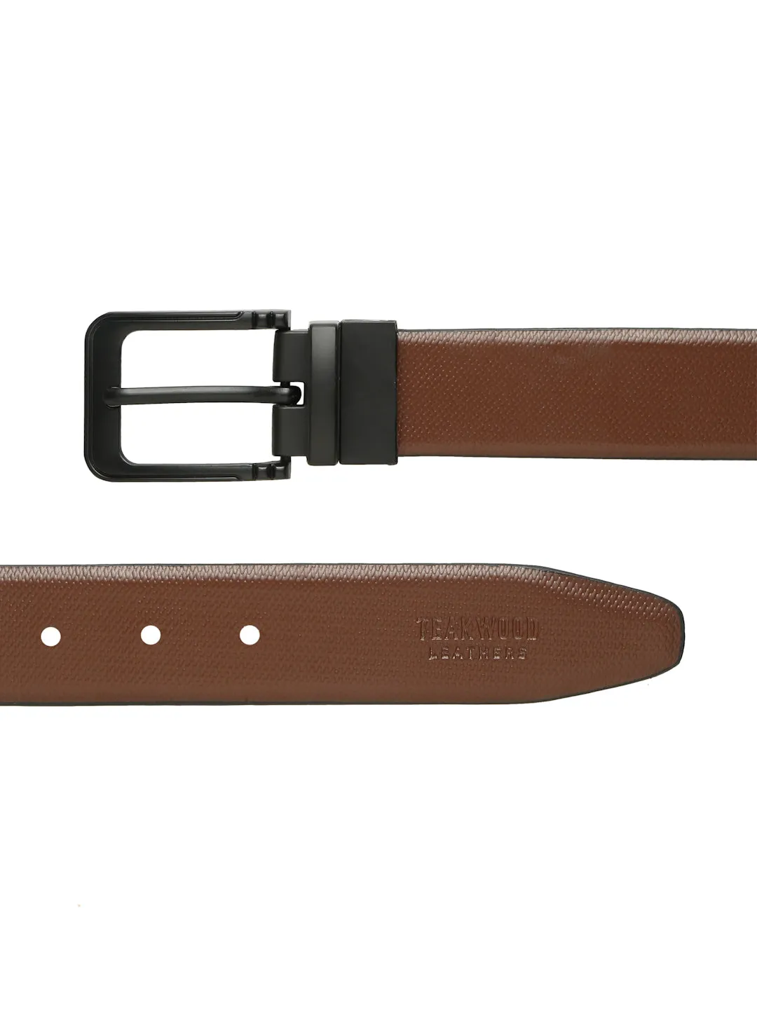 Men's Texture Formal Reversiable Black & Brown Leather Belt